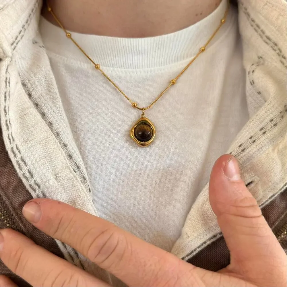 Y2k 2000s gold brown opal